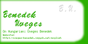 benedek uveges business card